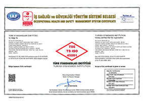 TS ISO 45001 2018 OCCUPATIONAL HEALTH AND SAFETY MANAGEMENT SYSTEM CERTIFICATE